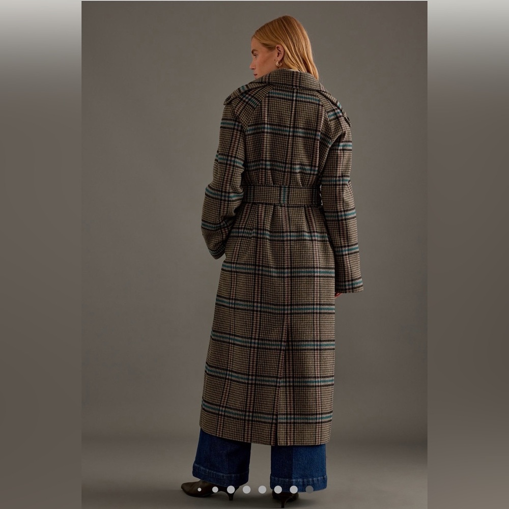 NWT By Anthropologie Belted Plaid Long
Robe Coat - Picture 4 of 7